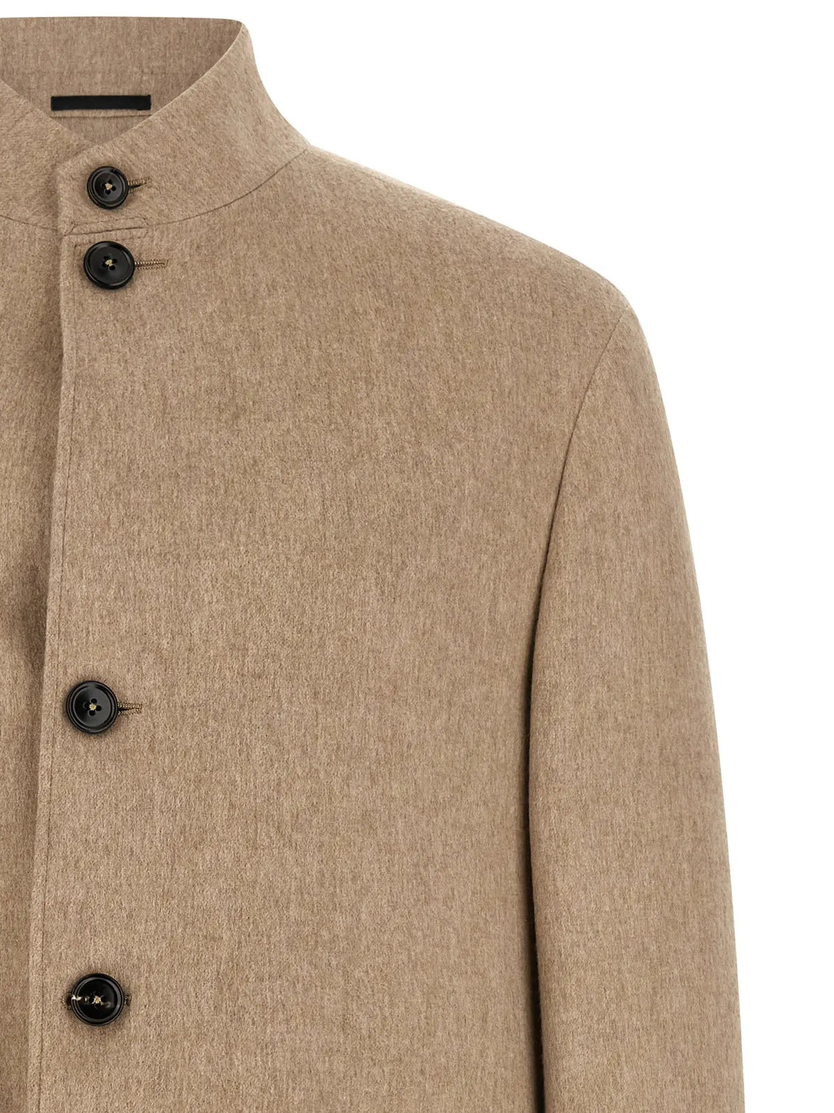 ZEGNA ZEGNA Beige Cashmere Full-Length Jacket