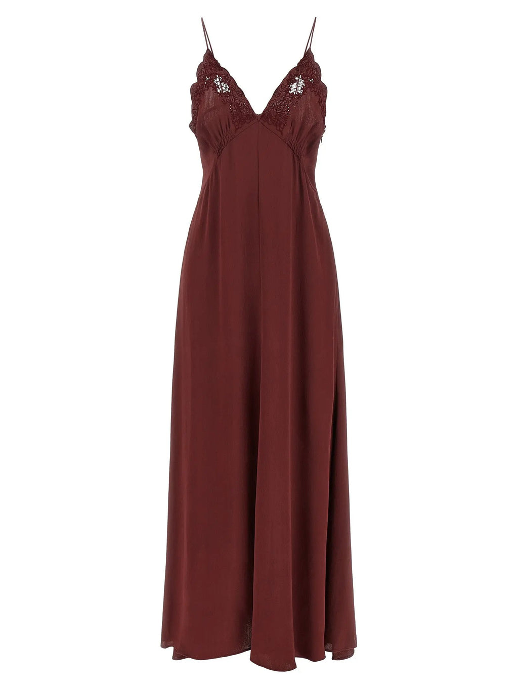 Twinset Twinset Bordeaux Viscose Long Dress