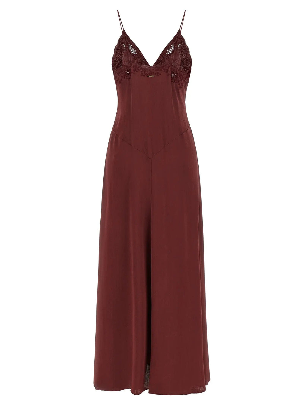 Twinset Twinset Bordeaux Viscose Long Dress