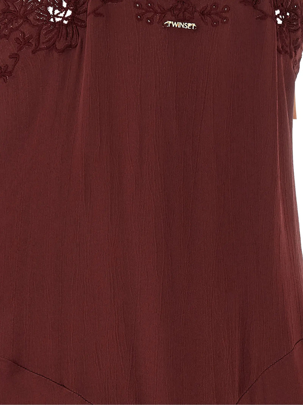 Twinset Twinset Bordeaux Viscose Long Dress