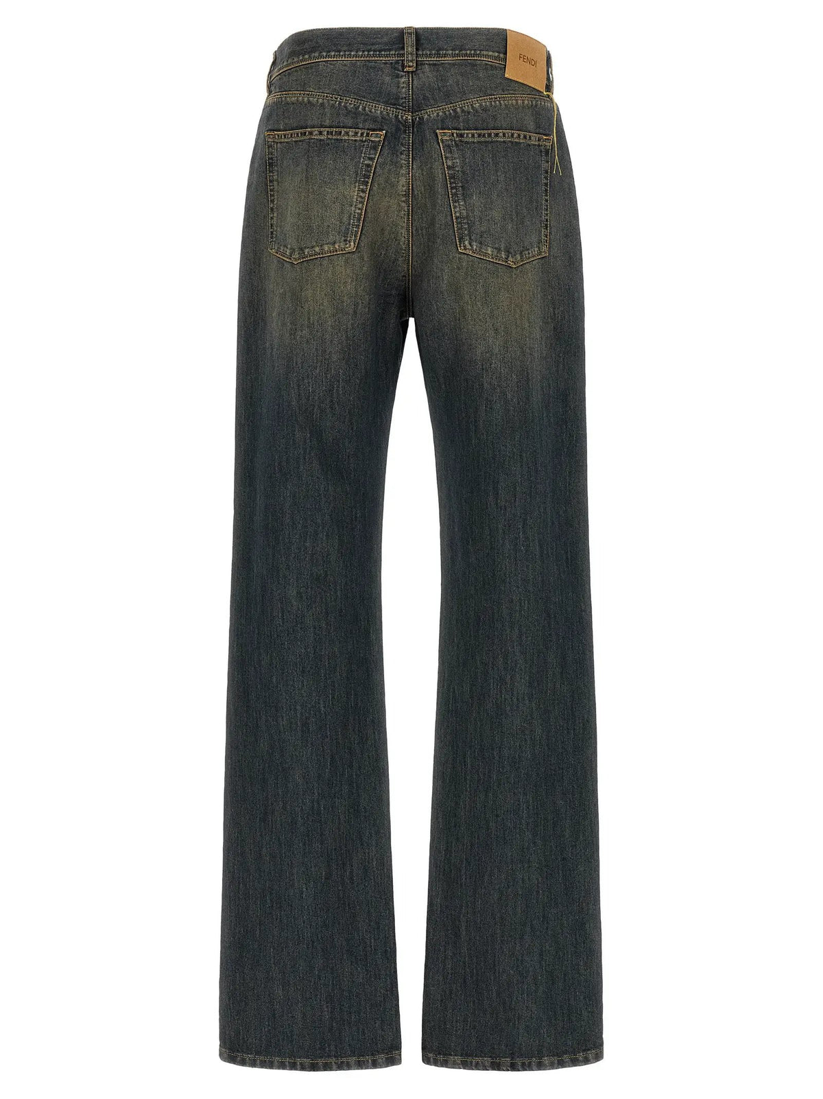 Fendi Fendi Blue Cotton Straight-Leg Jeans