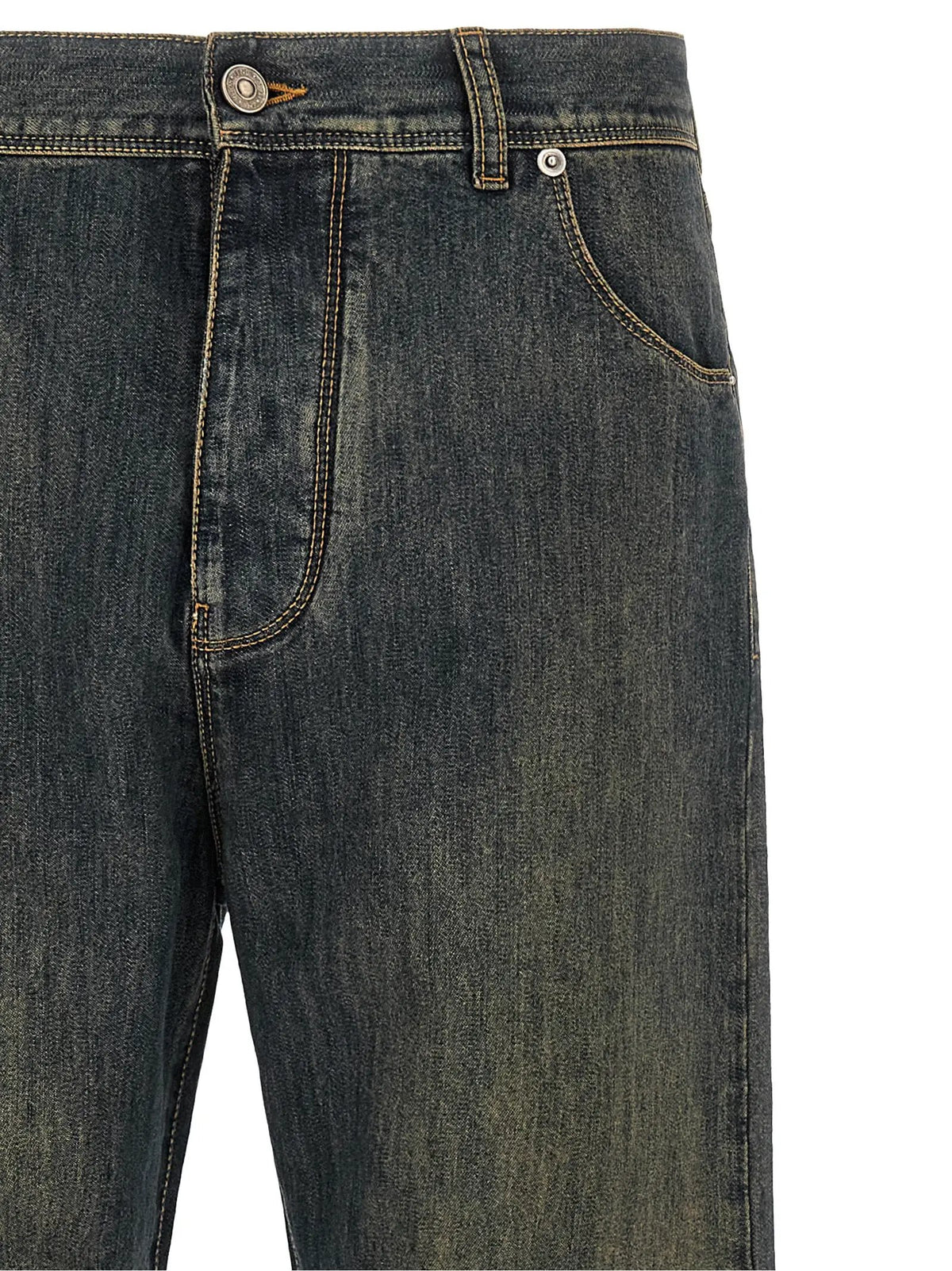 Fendi Fendi Blue Cotton Straight-Leg Jeans