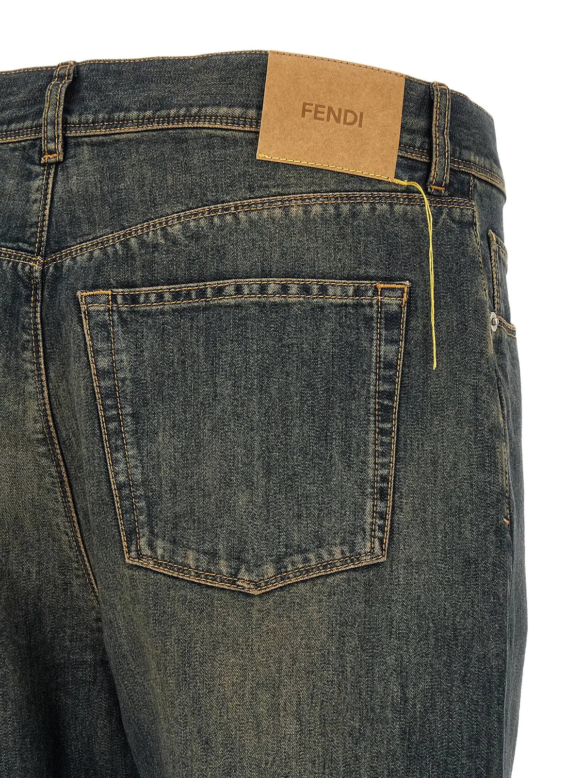 Fendi Fendi Blue Cotton Straight-Leg Jeans