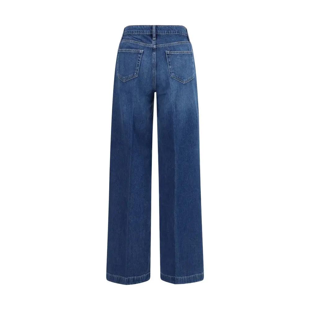 L'Agence L'Agence Blue Cotton Relaxed Fit Jeans