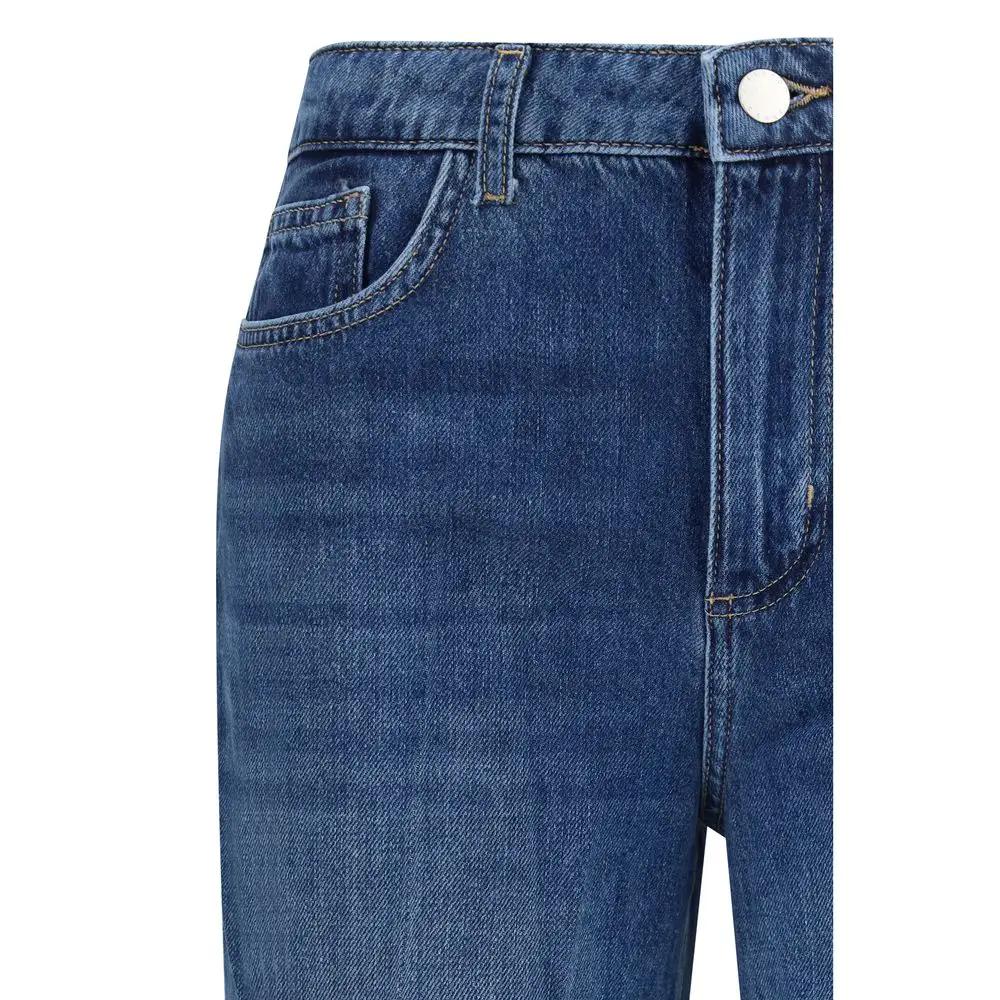 L'Agence L'Agence Blue Cotton Relaxed Fit Jeans