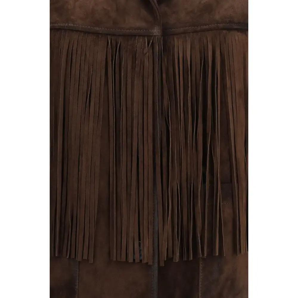 Golden Goose Golden Goose Brown Suede Leather Leather Jacket