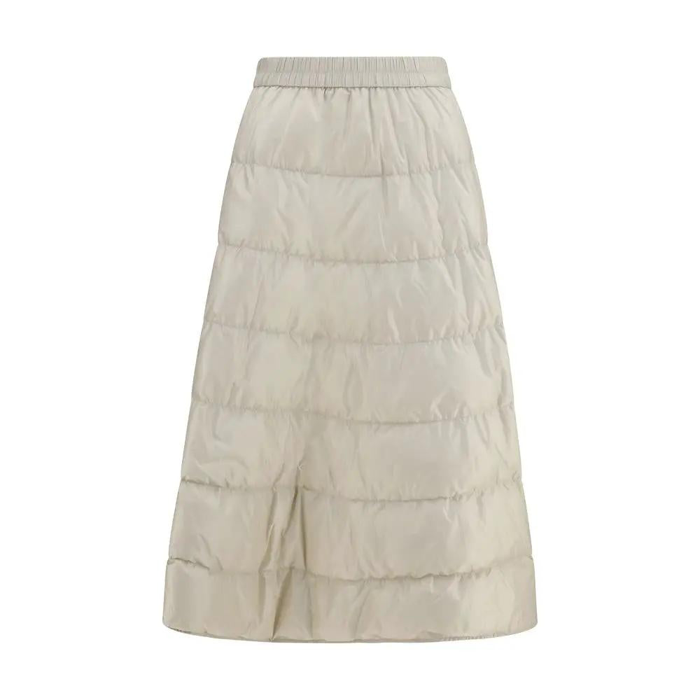 Moncler Moncler Beige Nylon Midi Skirt