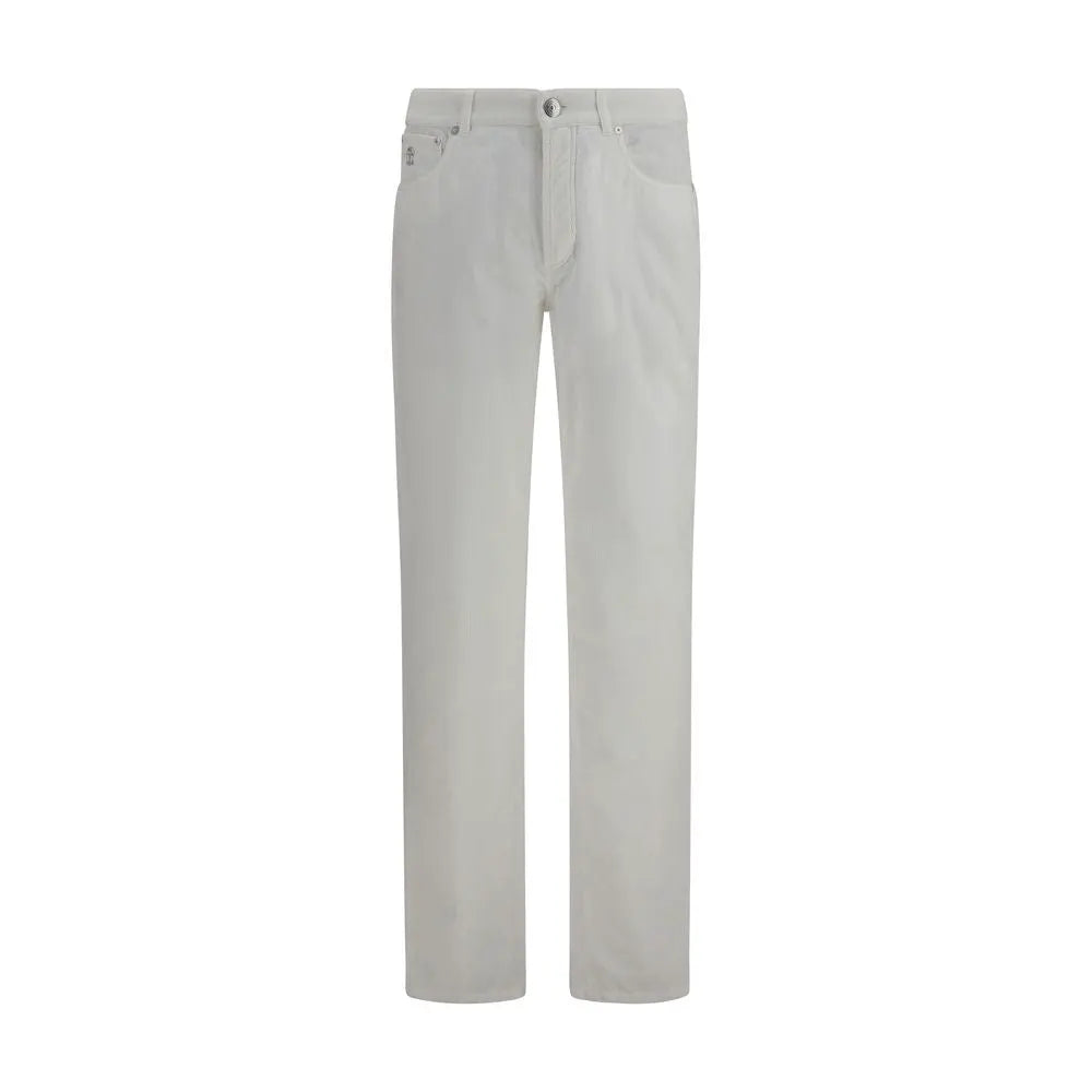 Brunello Cucinelli Brunello Cucinelli White Cotton Casual Pants