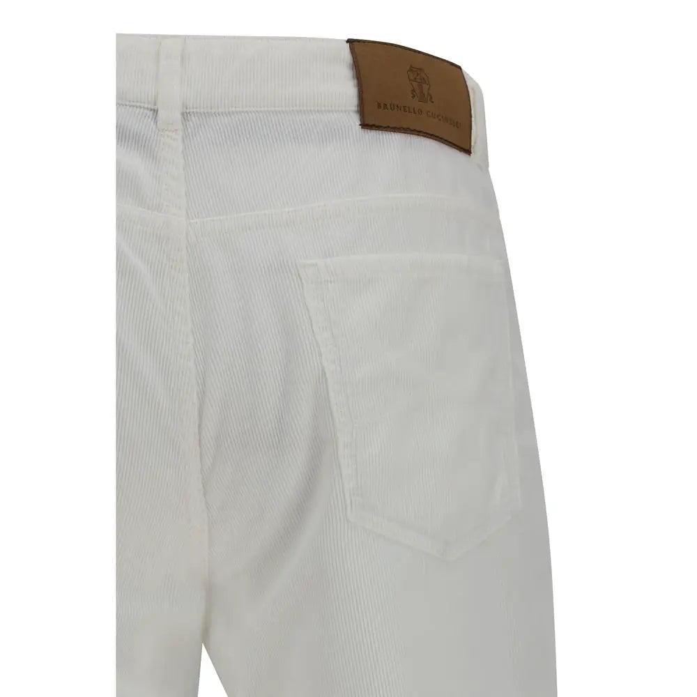 Brunello Cucinelli Brunello Cucinelli White Cotton Casual Pants