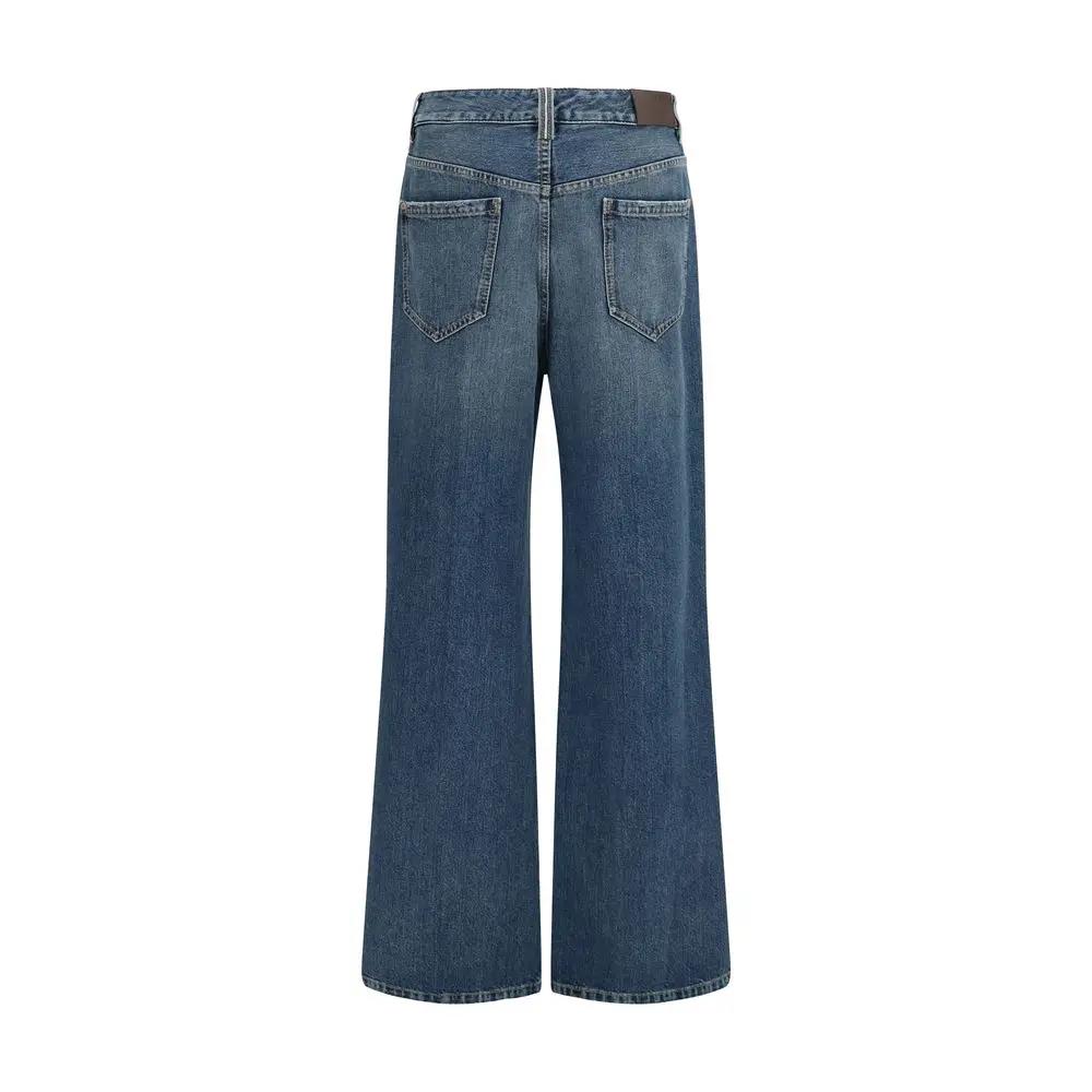 Brunello Cucinelli Blue Cotton Relaxed Fit Jeans