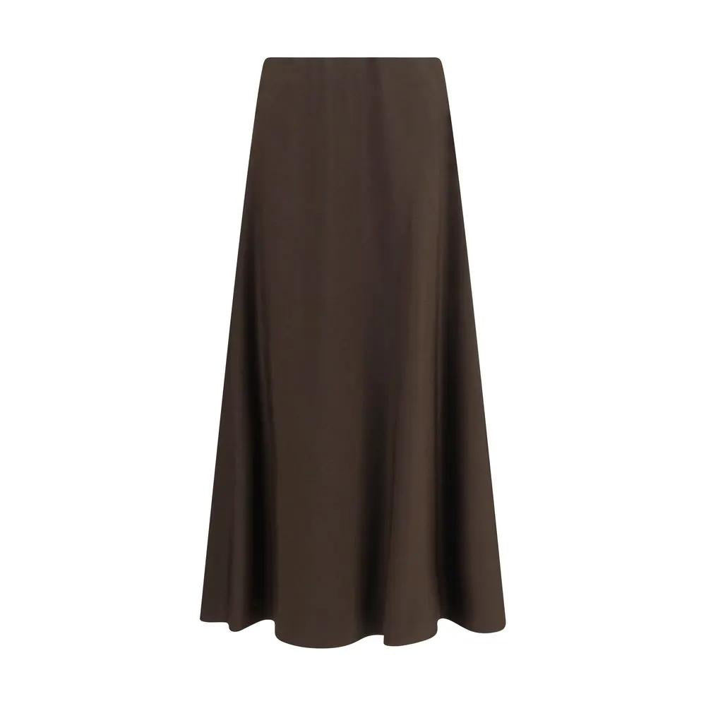 Brunello Cucinelli Brunello Cucinelli Brown Wool Oves Aries Midi Skirt