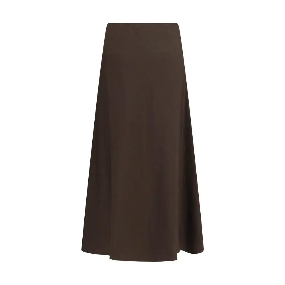 Brunello Cucinelli Brunello Cucinelli Brown Wool Oves Aries Midi Skirt
