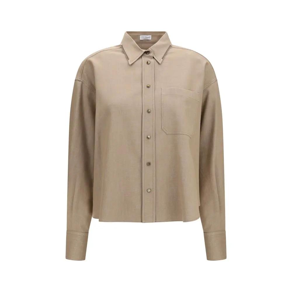 Brunello Cucinelli Brunello Cucinelli Beige Denim Shirt