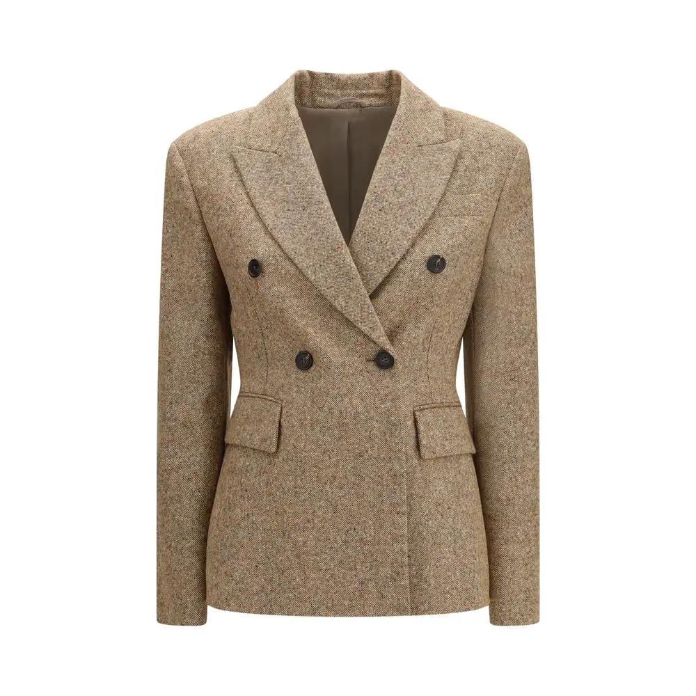 Brunello Cucinelli Brunello Cucinelli Beige Wool Oves Aries Full-Length Jacket