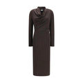 Brunello Cucinelli Brunello Cucinelli Brown Wool Oves Aries Casual Dress