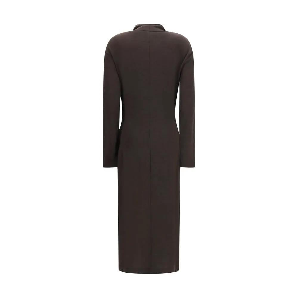Brunello Cucinelli Brunello Cucinelli Brown Wool Oves Aries Casual Dress
