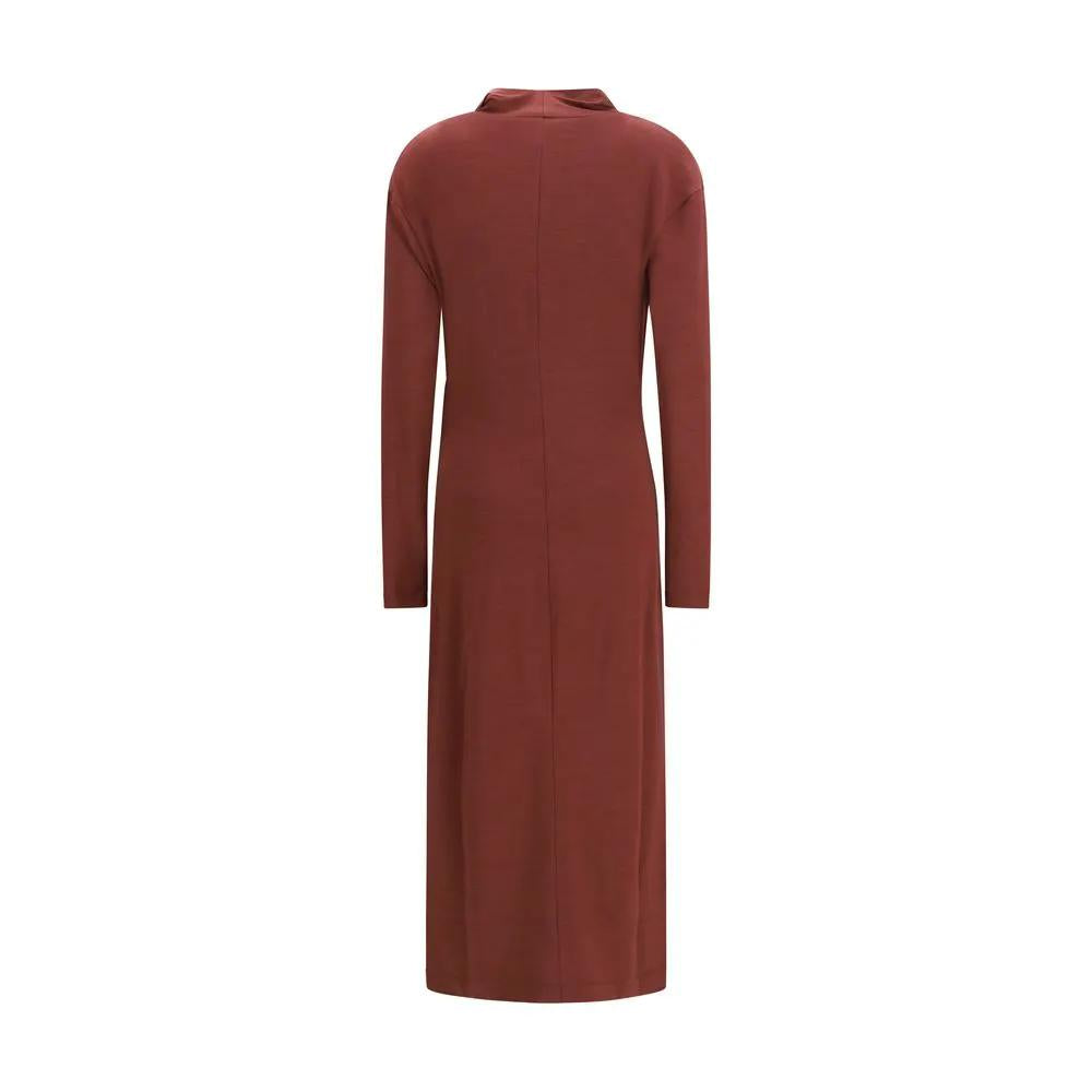 Brunello Cucinelli Brunello Cucinelli Bordeaux Wool Oves Aries Casual Dress