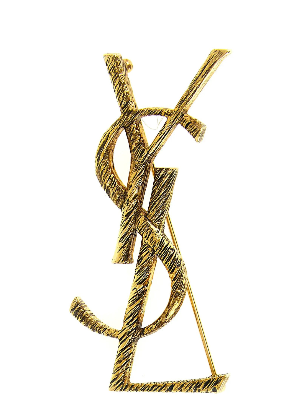 Broche Saint Laurent en laiton doré