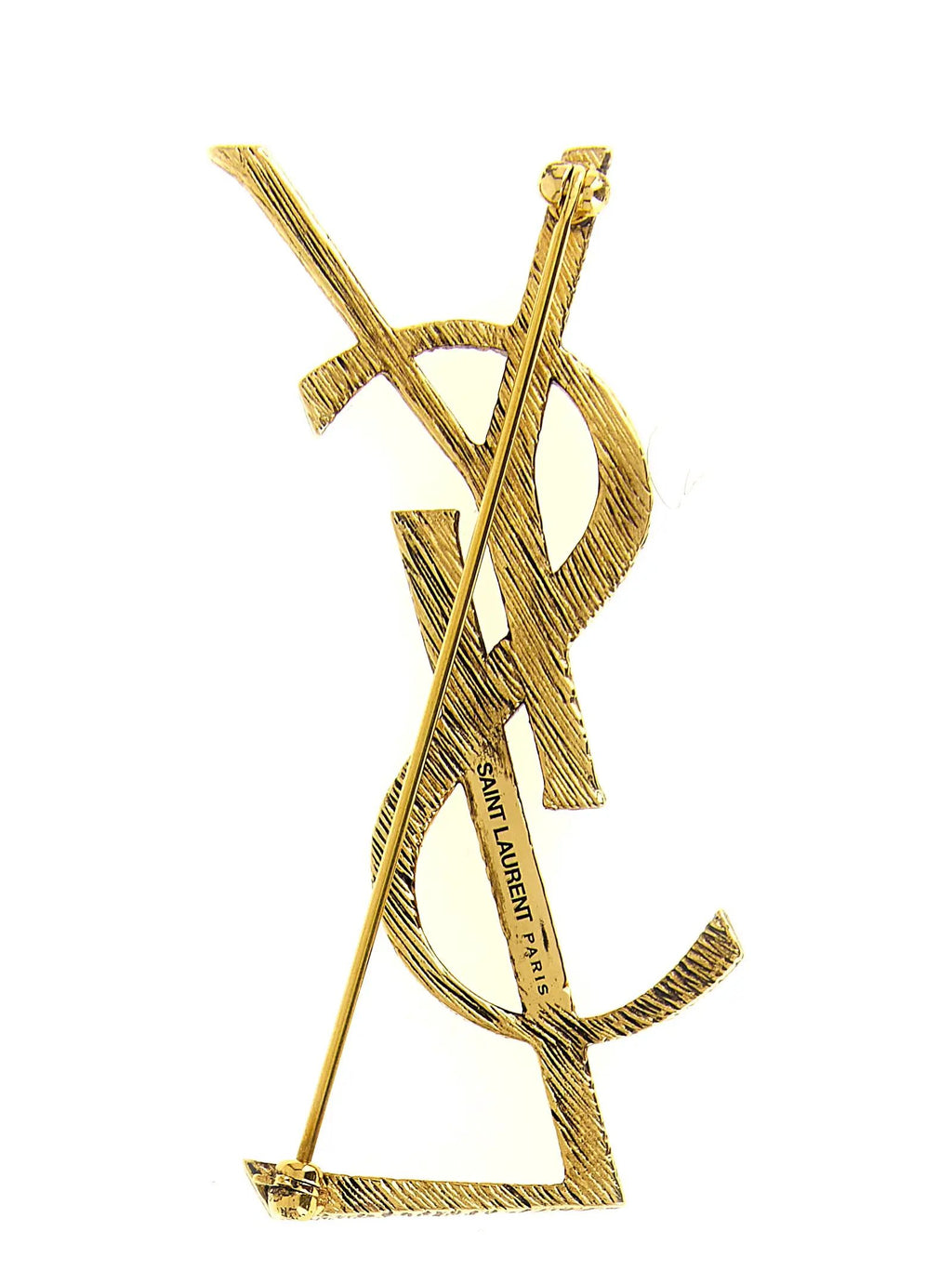 Broche Saint Laurent en laiton doré