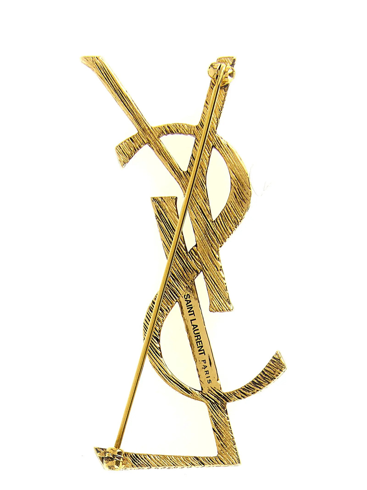 Broche Saint Laurent en laiton doré