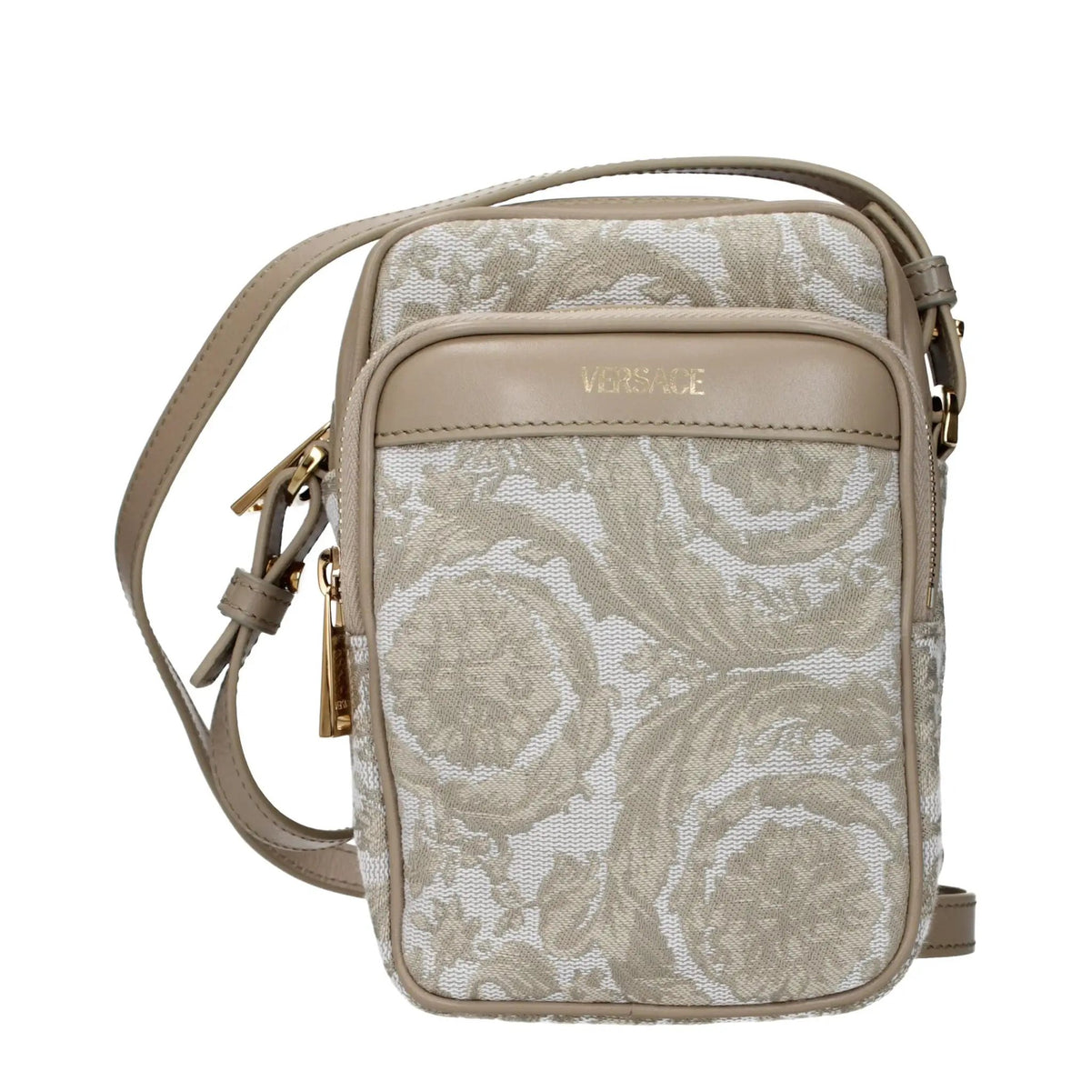 Versace Beige Fabric Crossbody Bag