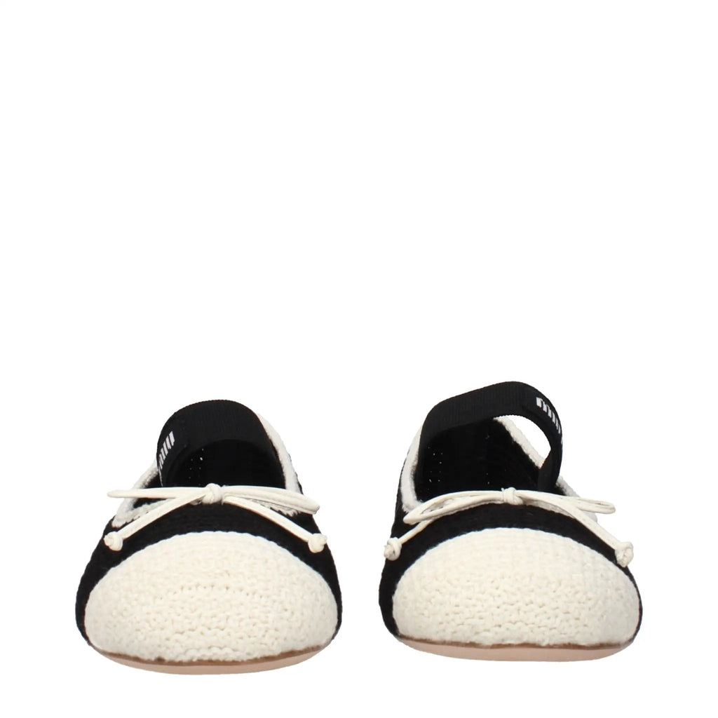 Miu Miu Black Fabric Ballet Flats