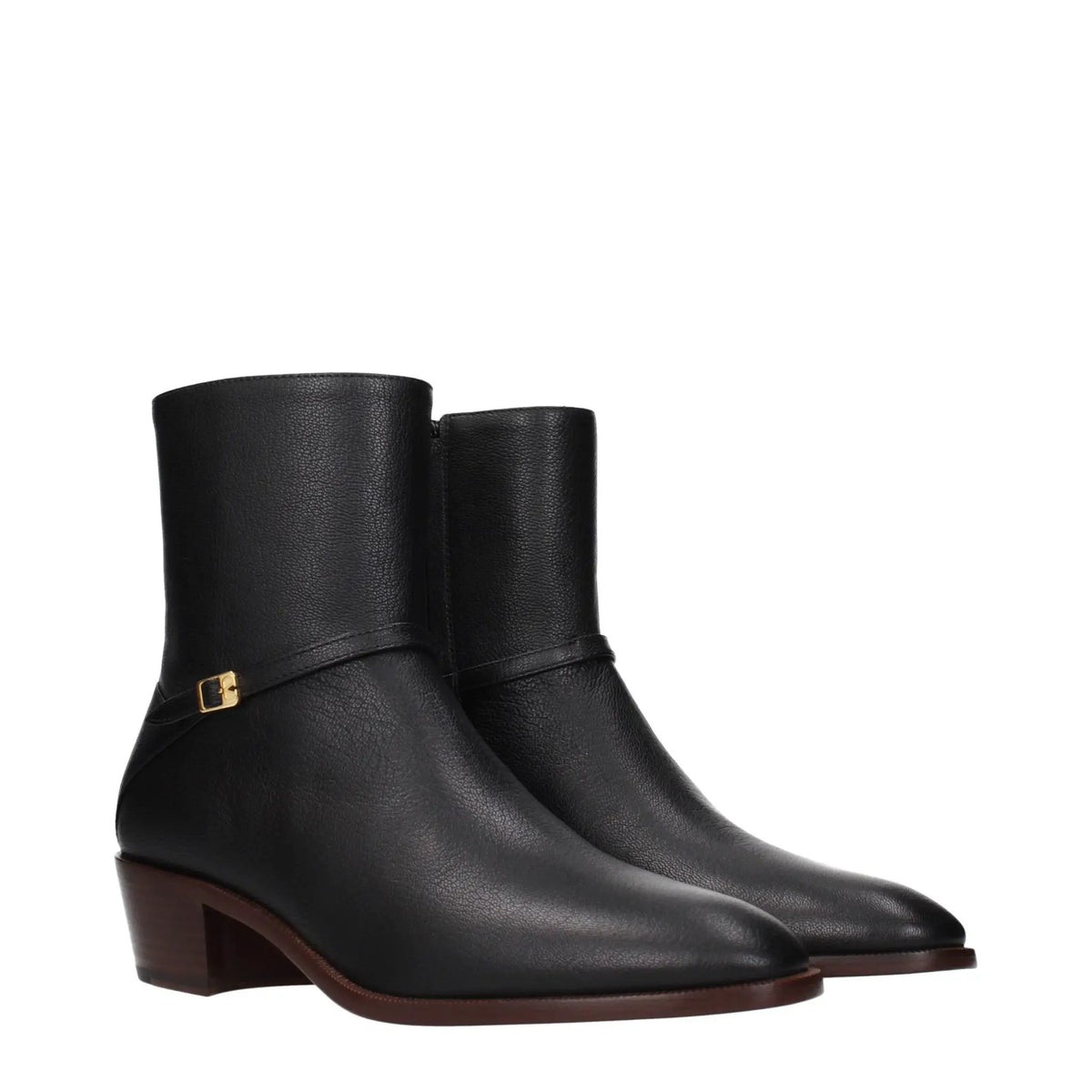 Valentino Garavani Black Leather Ankle Boots