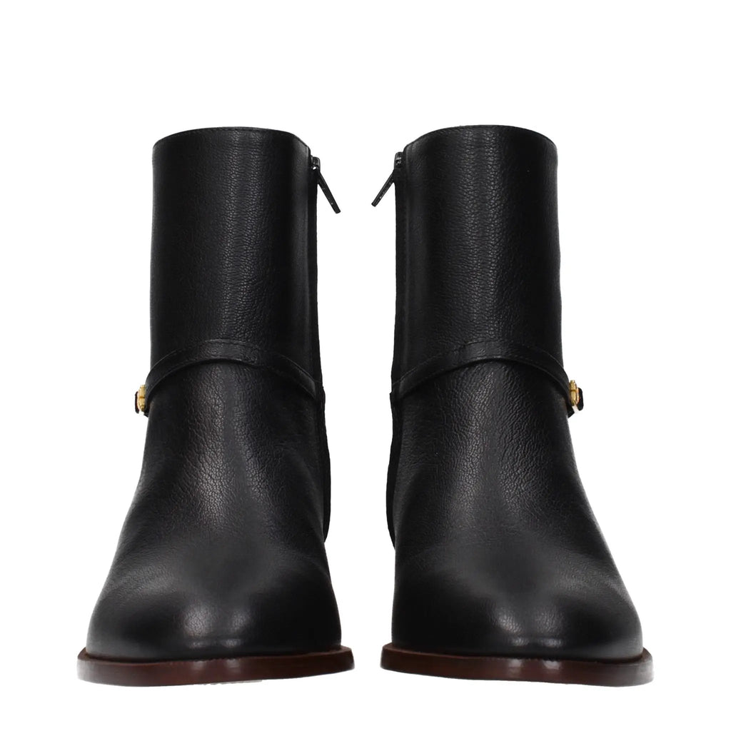 Valentino Garavani Black Leather Ankle Boots