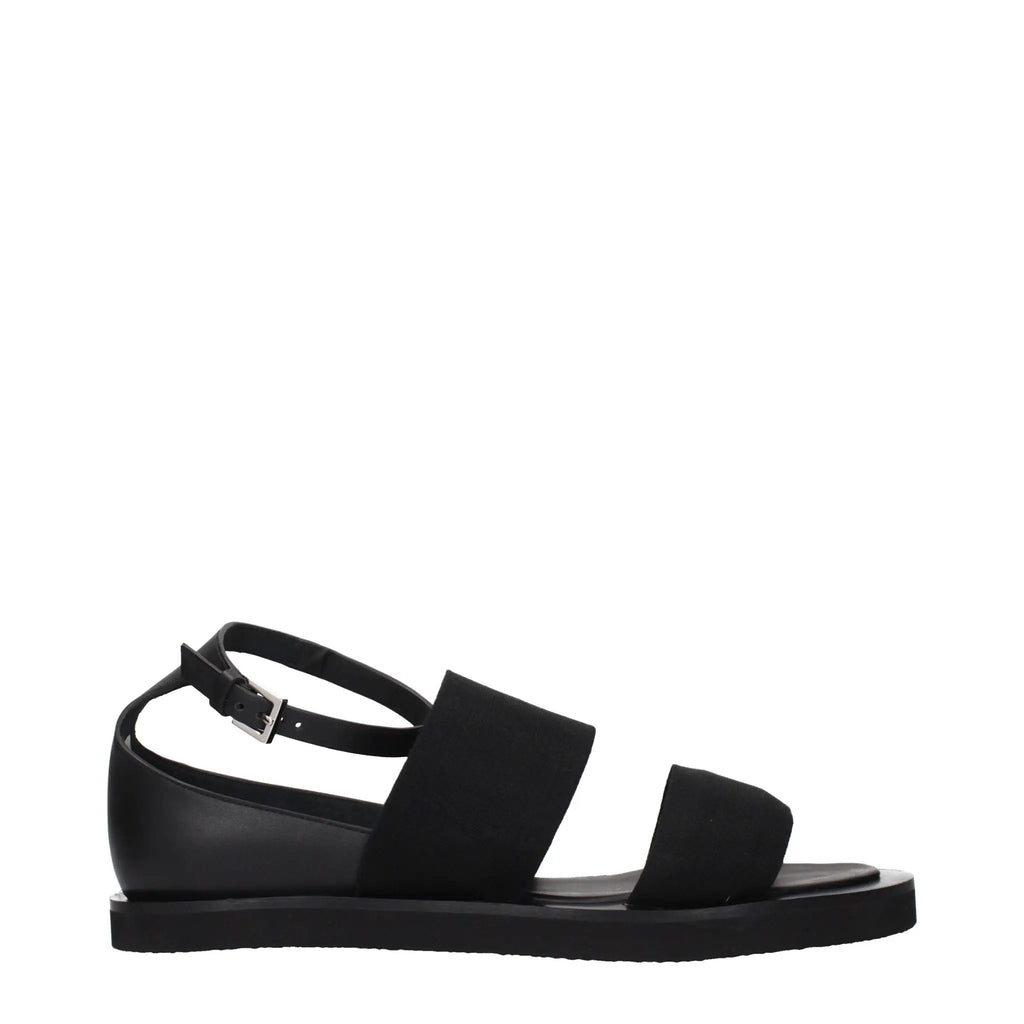 Max Mara Black Fabric Flat Sandals