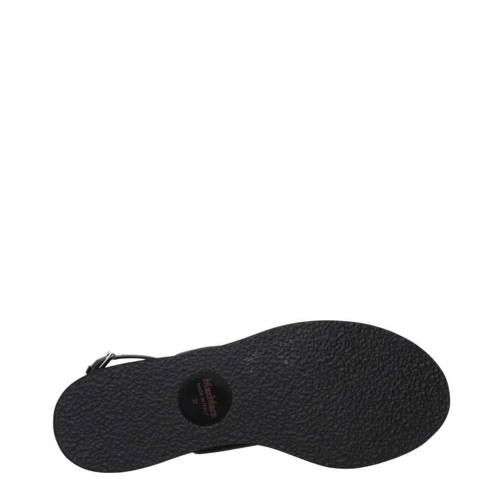 Max Mara Black Fabric Flat Sandals