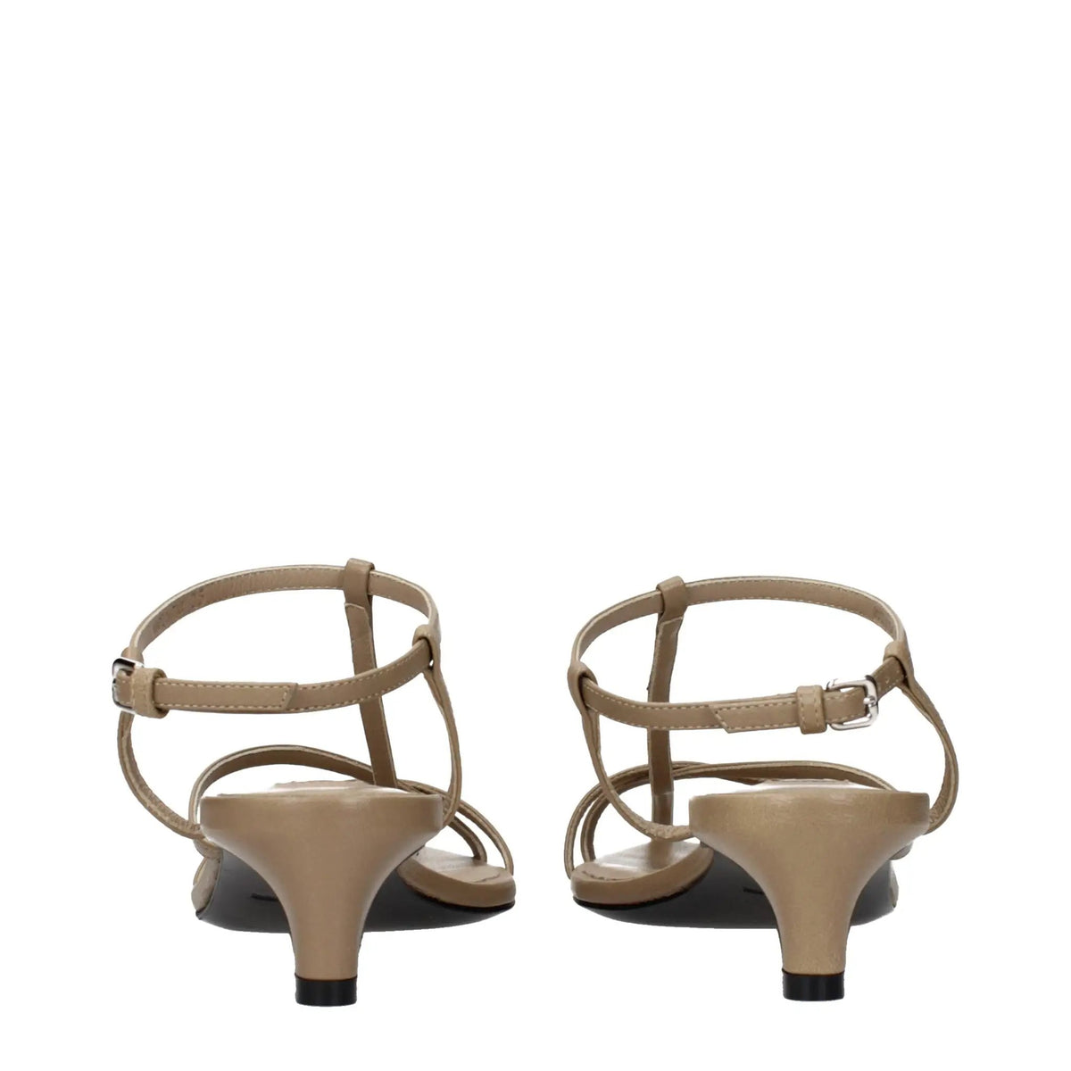 Sandales plates en cuir beige Jil Sander