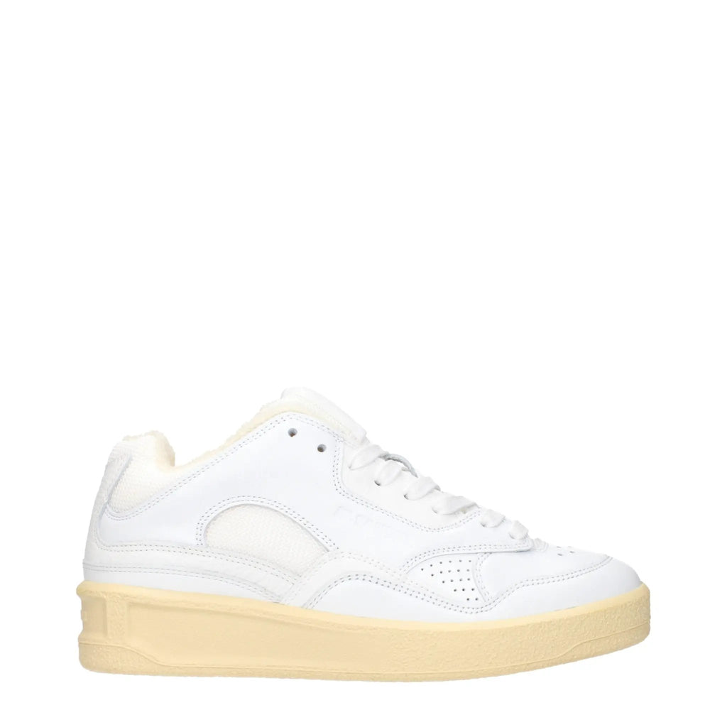 Baskets basses en cuir blanc Jil Sander