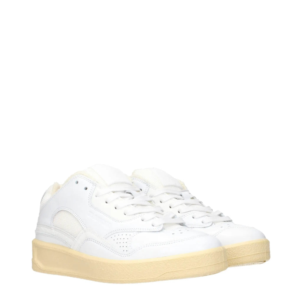 Baskets basses en cuir blanc Jil Sander