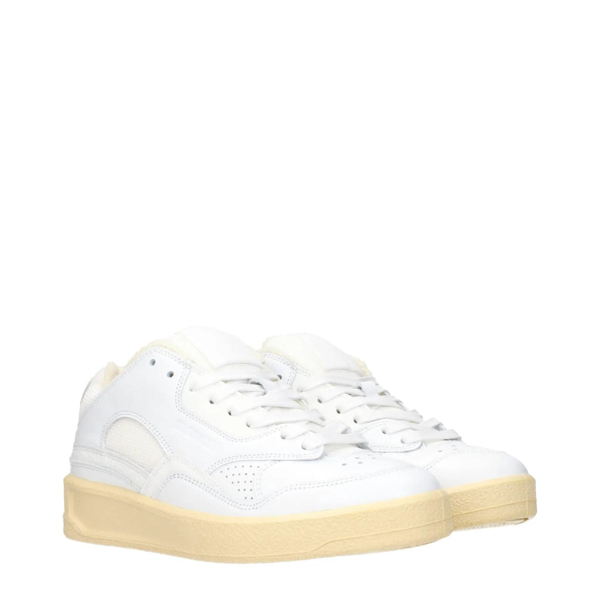 Baskets basses en cuir blanc Jil Sander