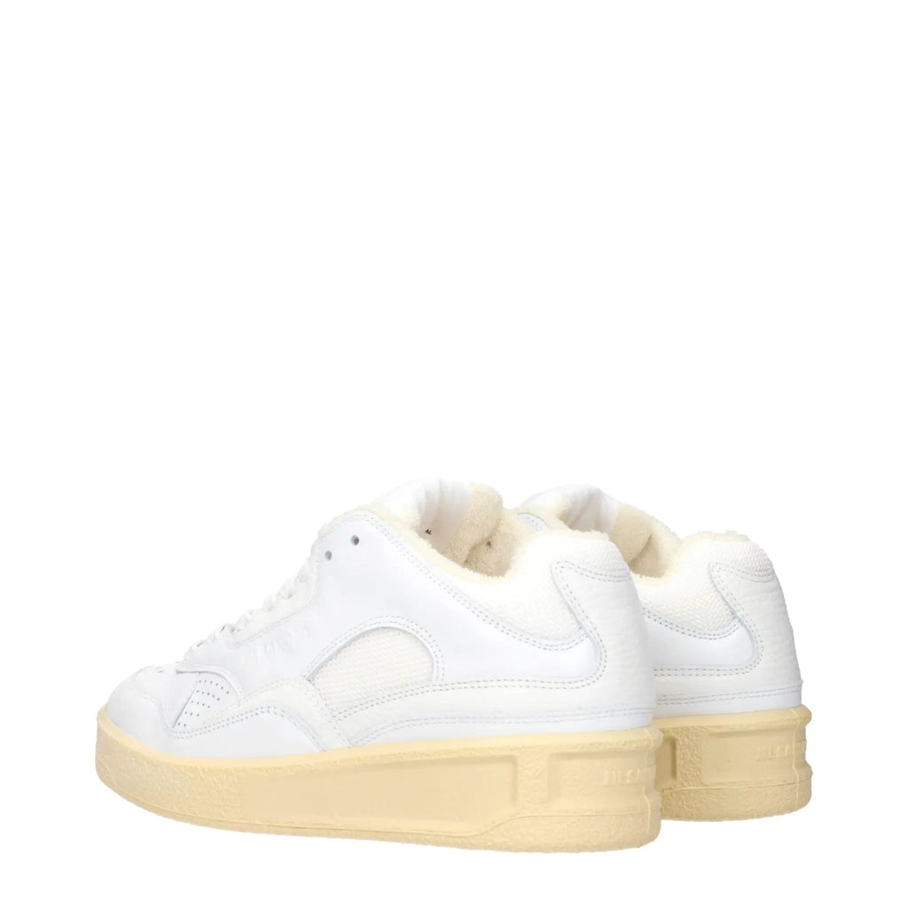 Baskets basses en cuir blanc Jil Sander