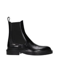 Bottes montantes en cuir noir Jil Sander
