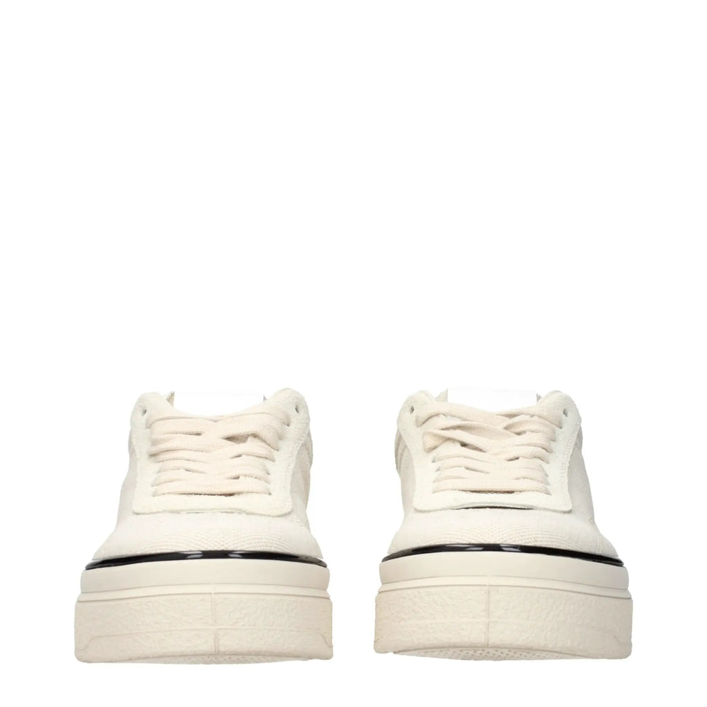 Jil Sander Beige Fabric Platform Sneakers