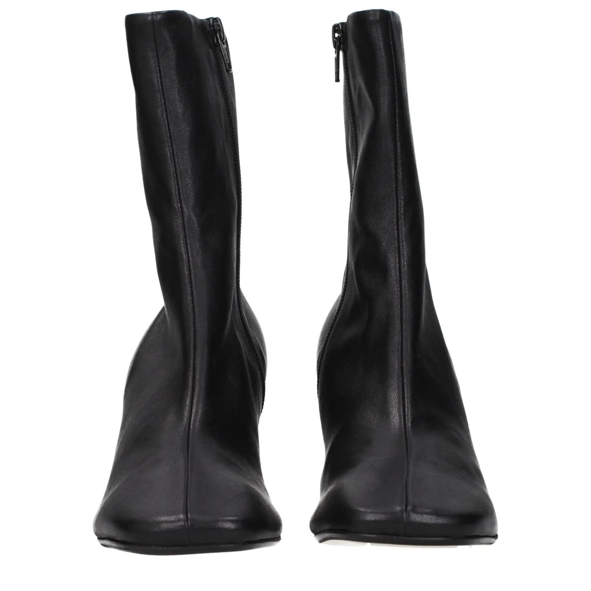Dries Van Noten Black Leather Ankle Boots