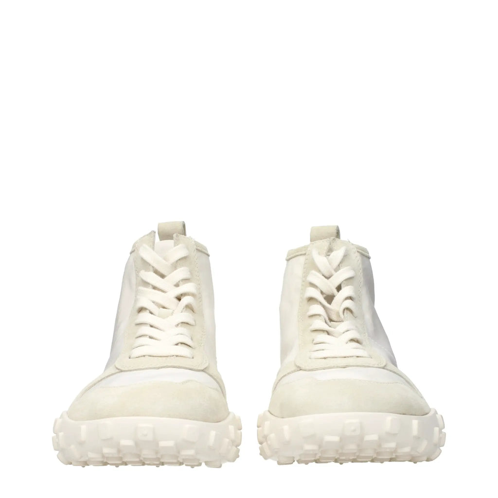 Jil Sander White Fabric High Top Sneakers