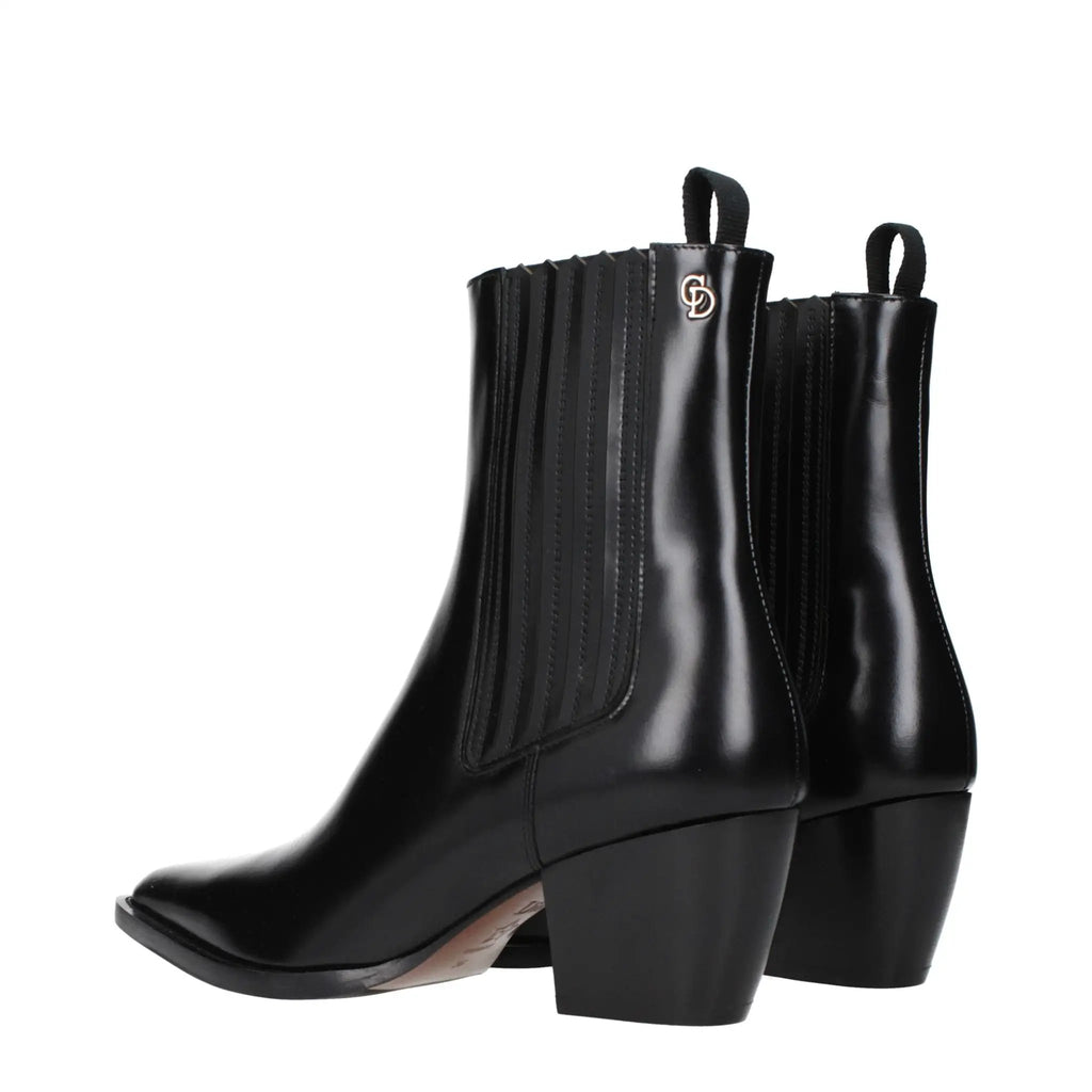 Christian Dior Black Leather Ankle Boots