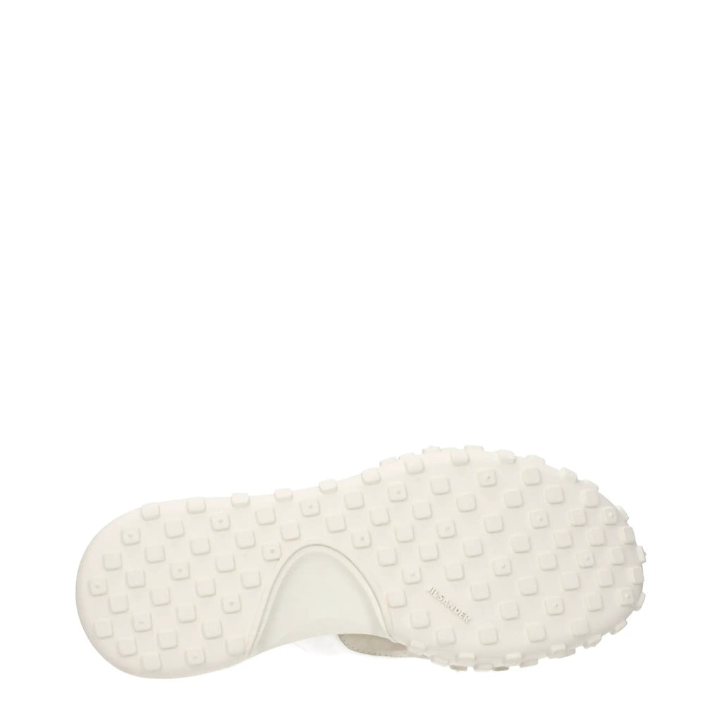 Jil Sander White Fabric High Top Sneakers
