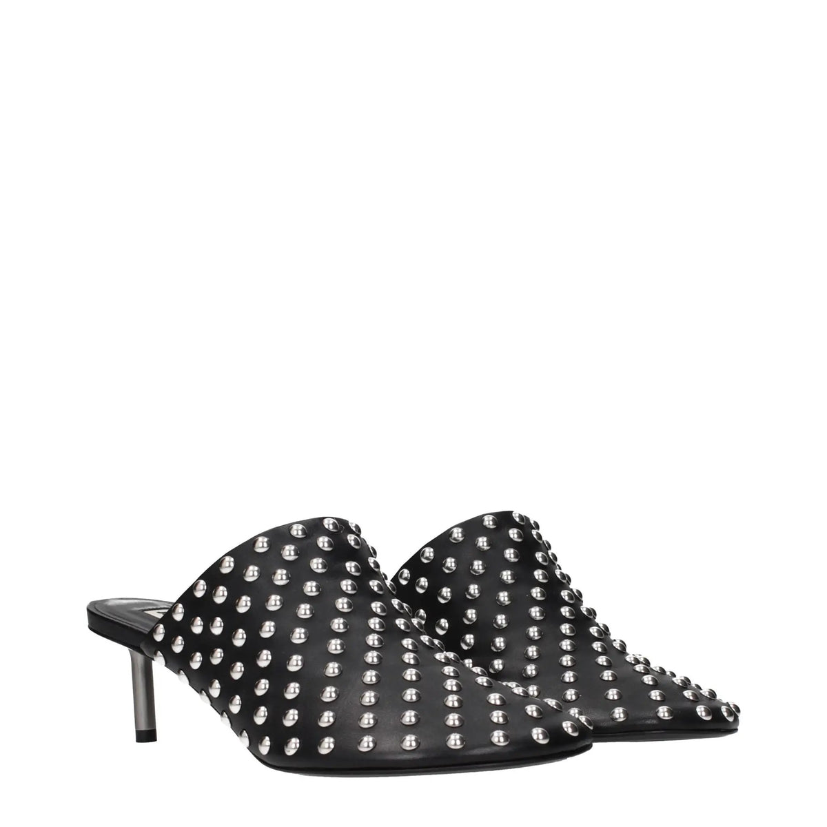 Mules en cuir noir Jil Sander
