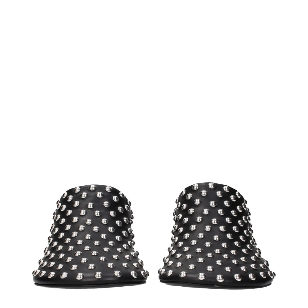 Mules en cuir noir Jil Sander