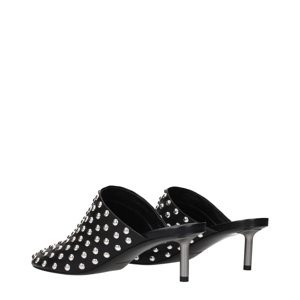 Mules en cuir noir Jil Sander