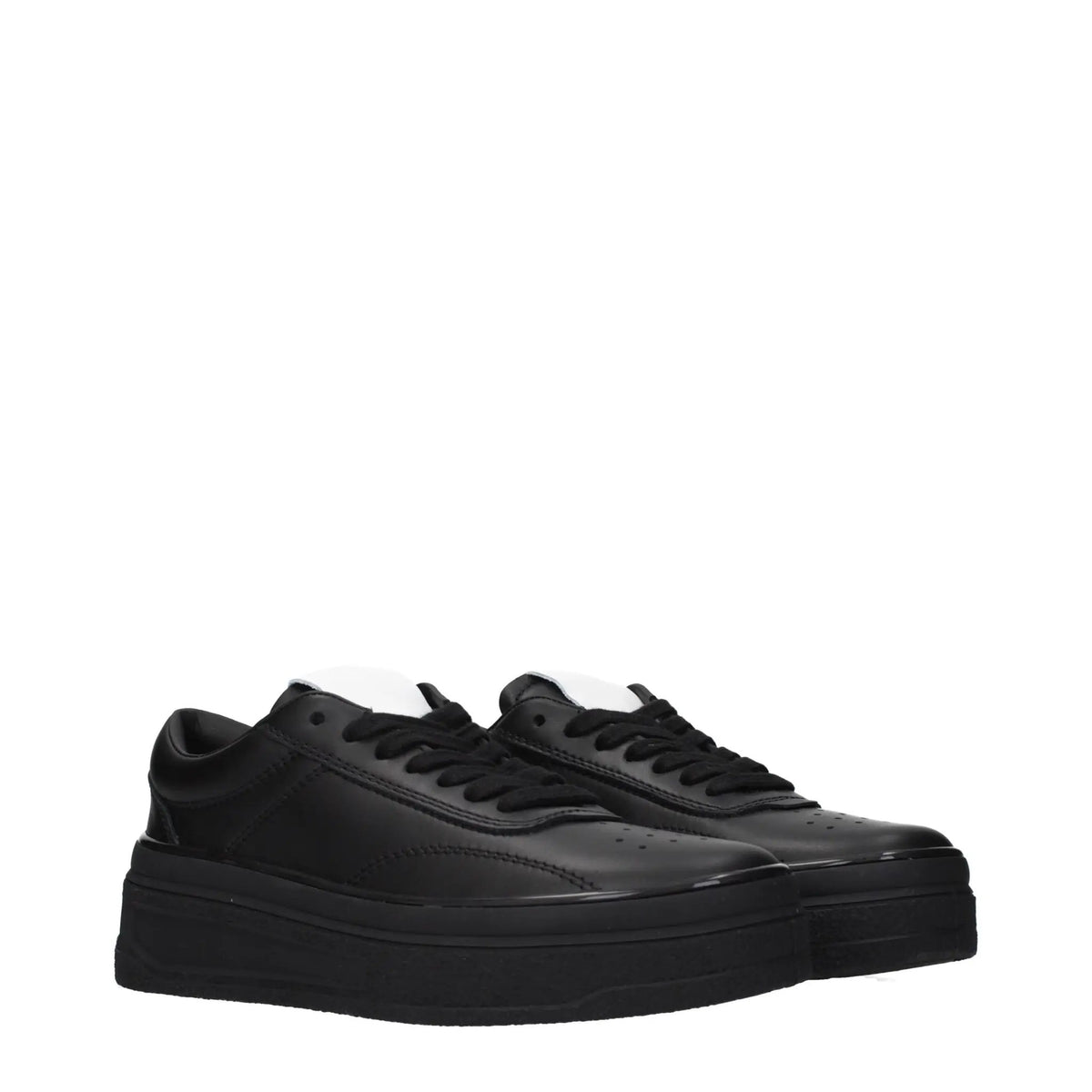 Jil Sander Black Leather Platform Sneakers