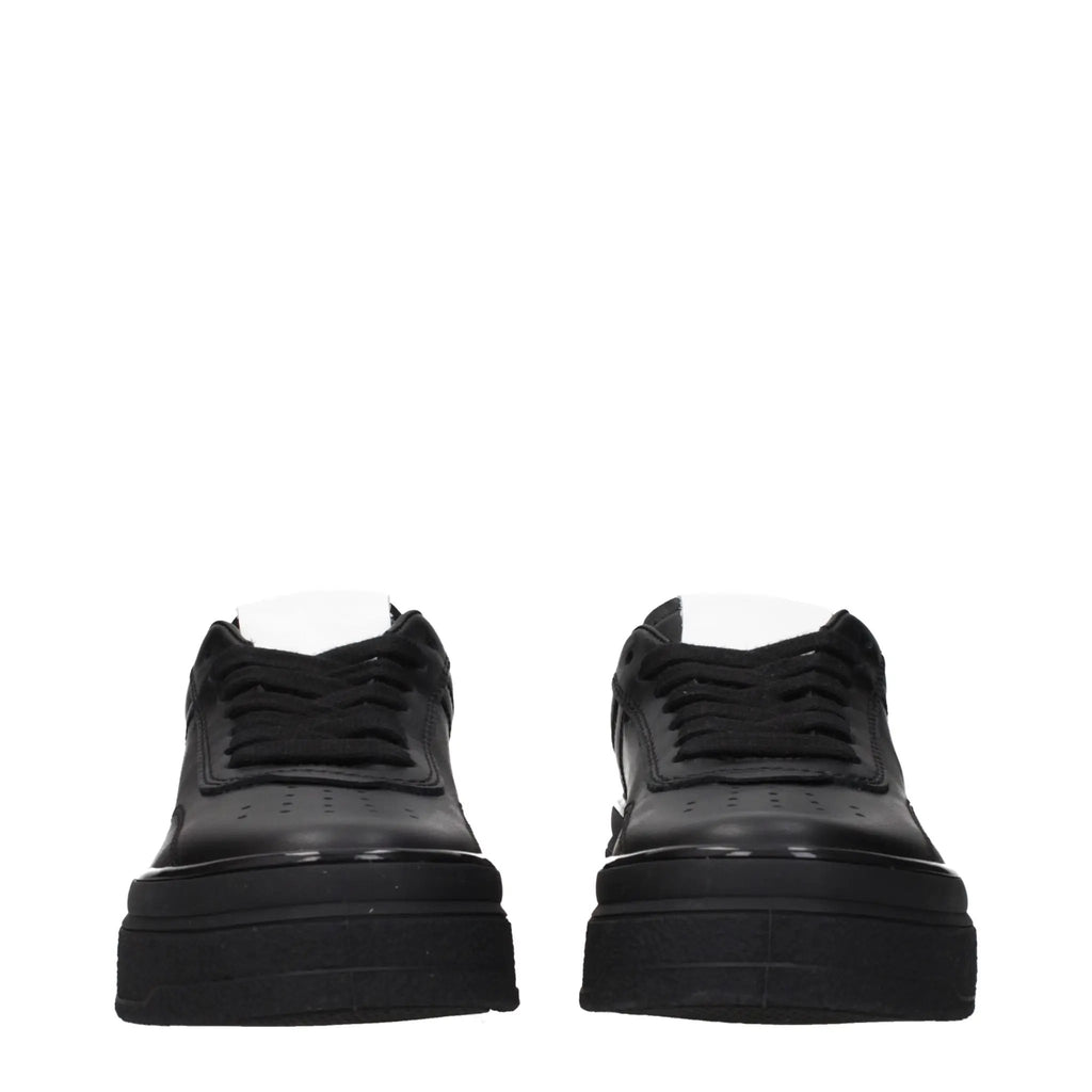 Jil Sander Black Leather Platform Sneakers