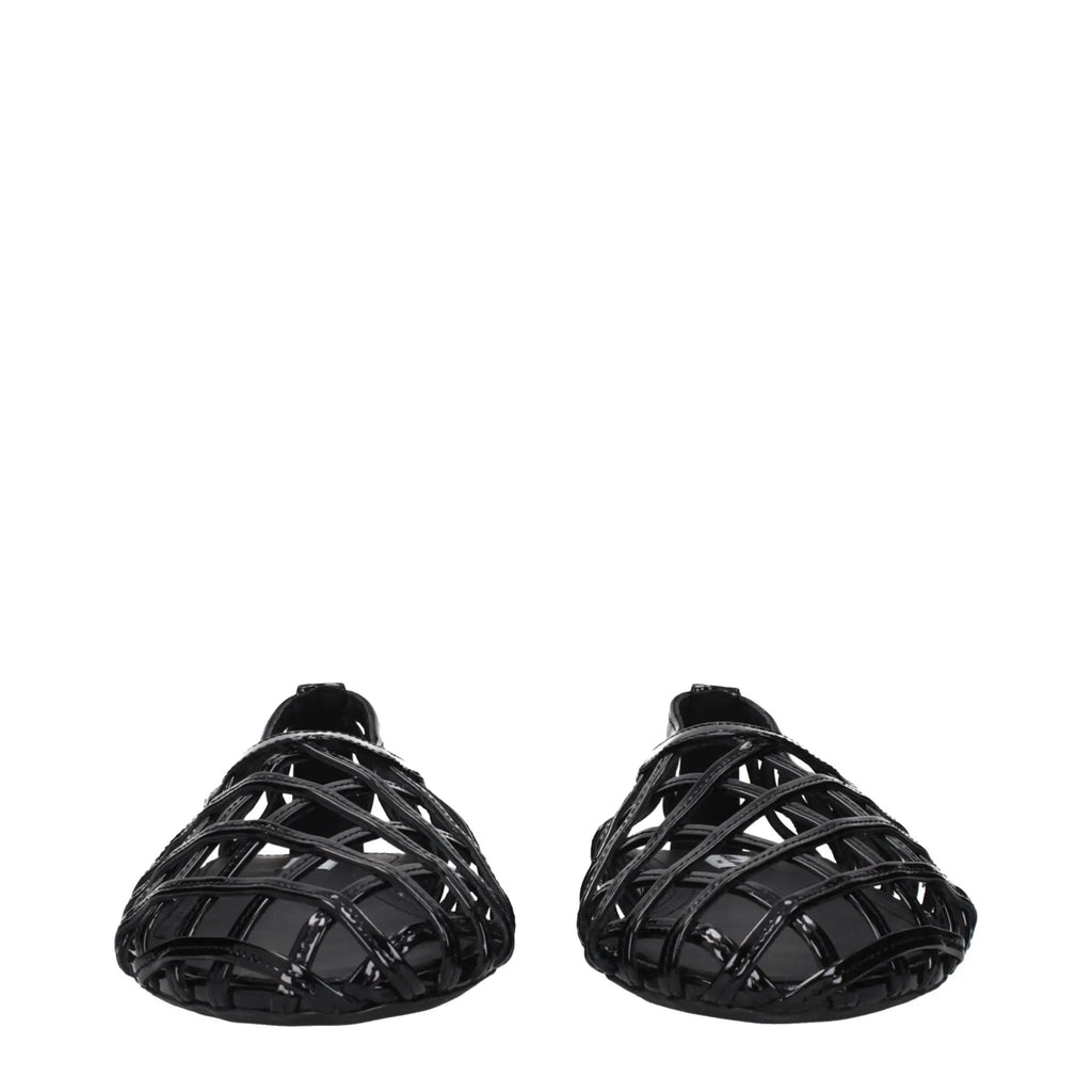 Alaïa Black Leather Ballet Flats