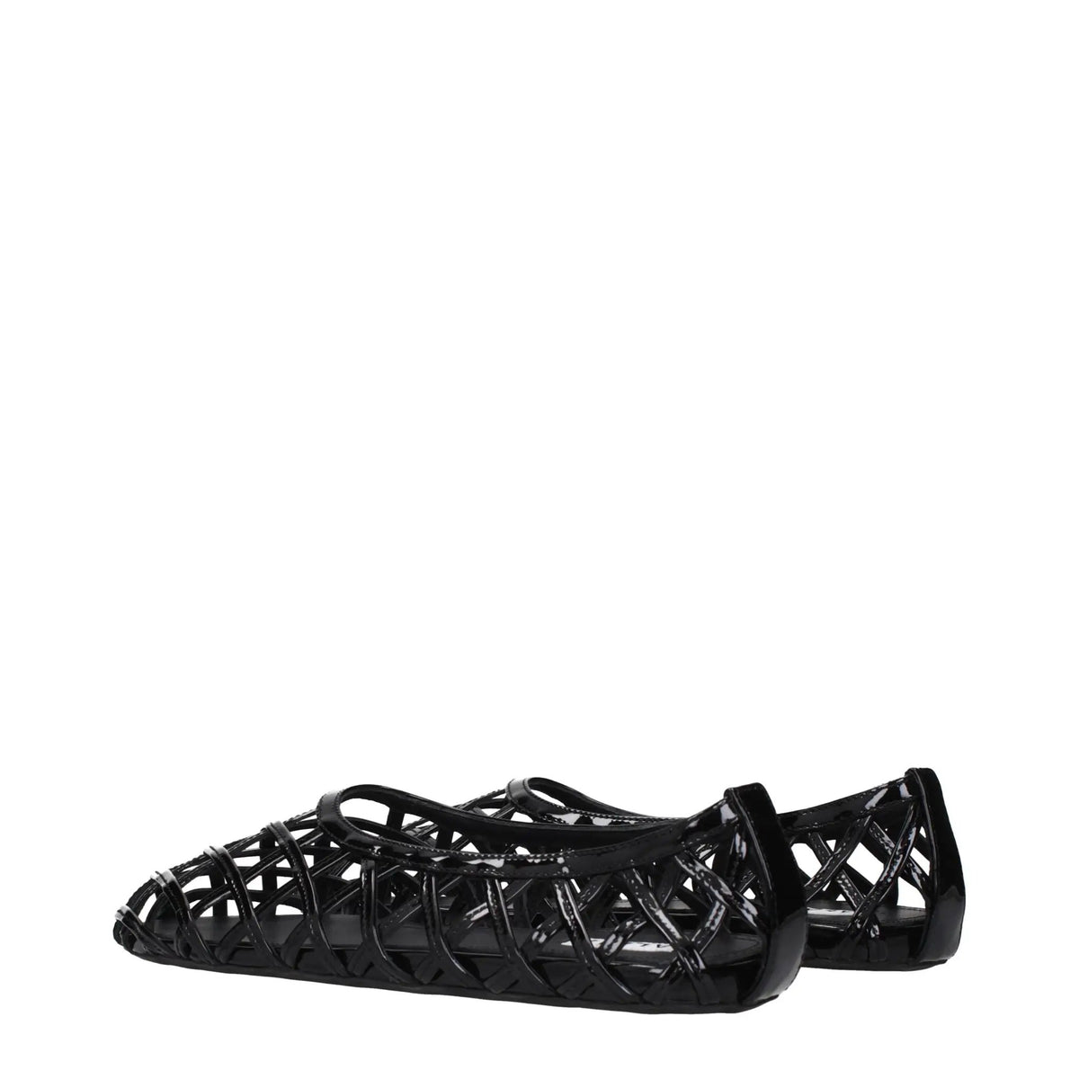 Alaïa Black Leather Ballet Flats