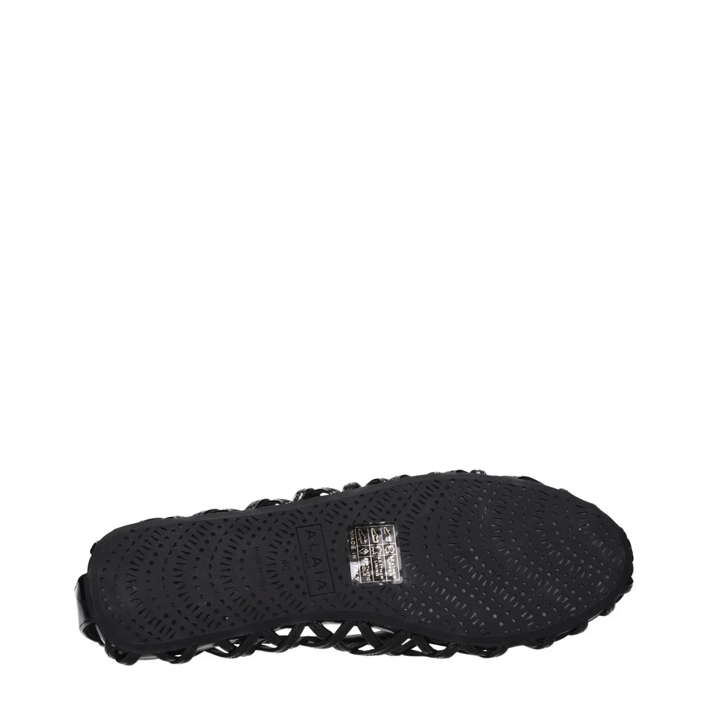 Alaïa Black Leather Ballet Flats