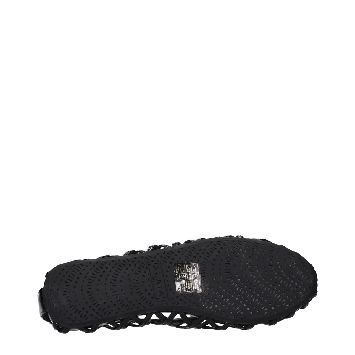 Alaïa Black Leather Ballet Flats